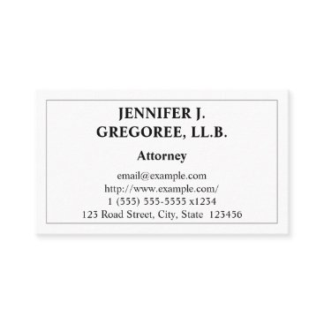 Conservative & Restrained Attorney Business Card Conservative & Restrained Attorney Business Card