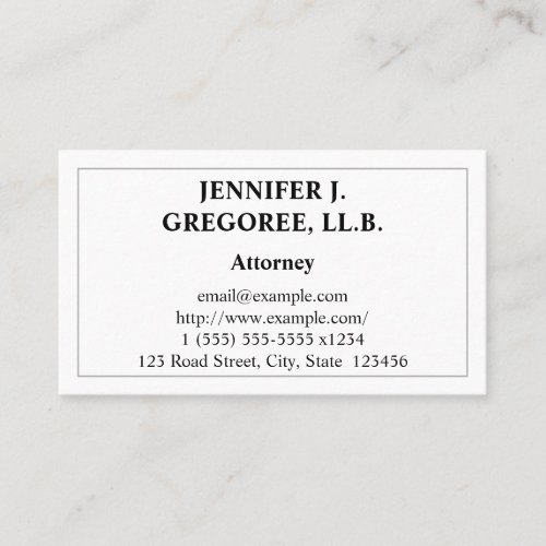 Conservative  Restrained Attorney Business Card