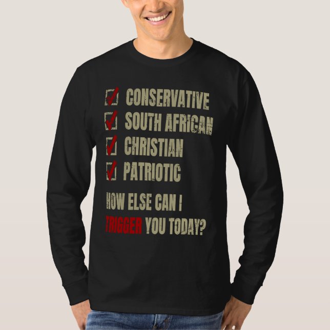 Conservative South African Christian Patriotic T-Shirt (Front)