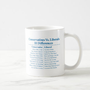 Conservatives Vs. Liberals 10 Differences Coffee Mug