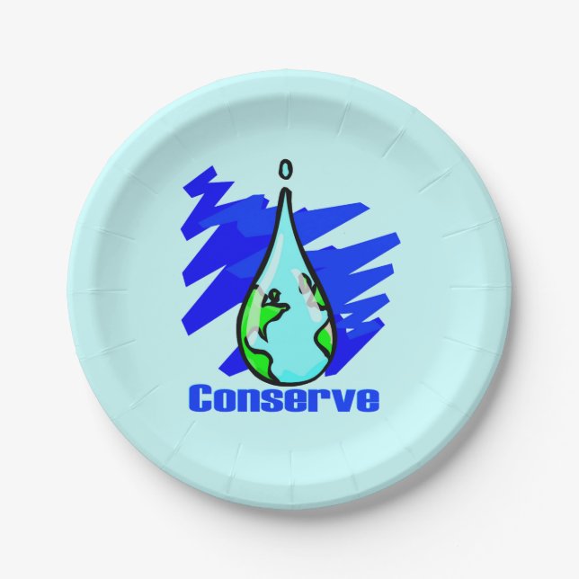 Conserve Water Paper Plates (Front)