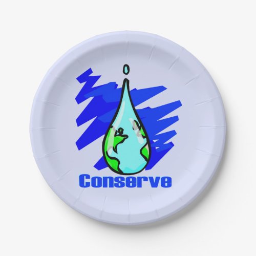 Conserve Water Paper Plates