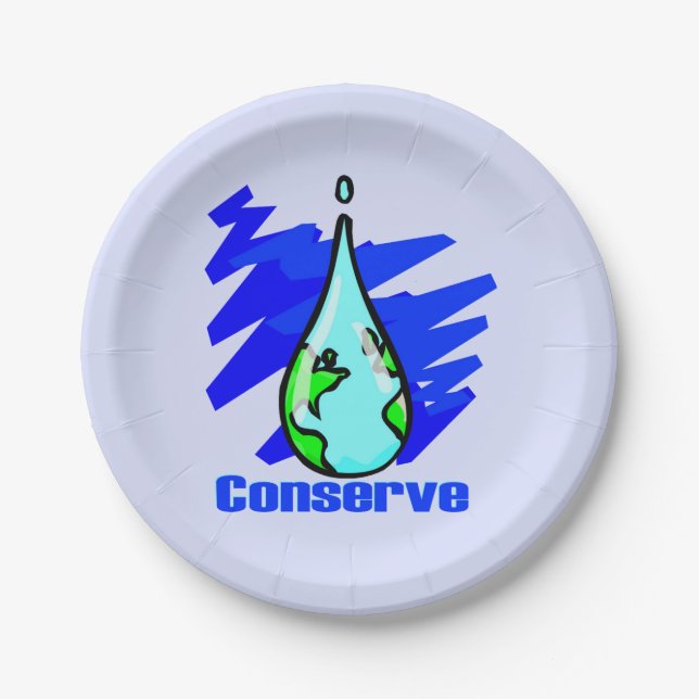 Conserve Water Paper Plates (Front)