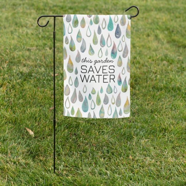 CONSERVE WATER Protect Planet Earth Xeriscape Eco Garden Flag (In SItu)