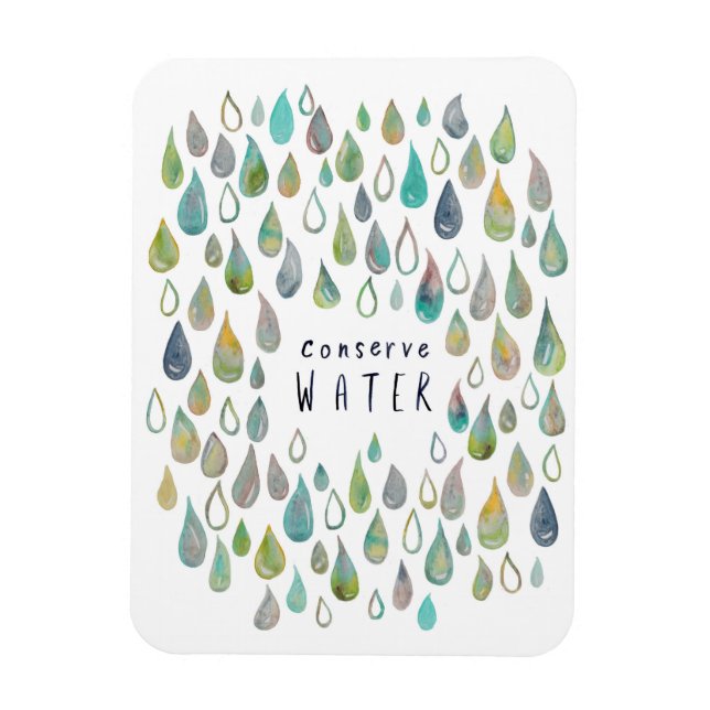 CONSERVE WATER Protect Planet Save Earth Kitchen  Magnet (Vertical)