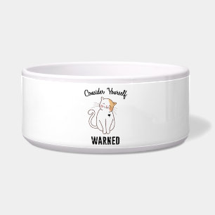 Consider Yourself Warned Evil Cat Bowl