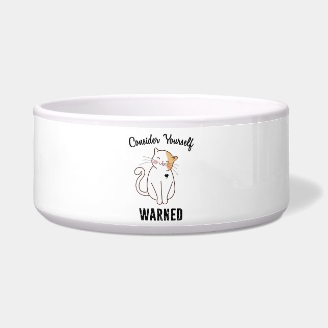 Consider Yourself Warned Evil Cat Bowl (Front)