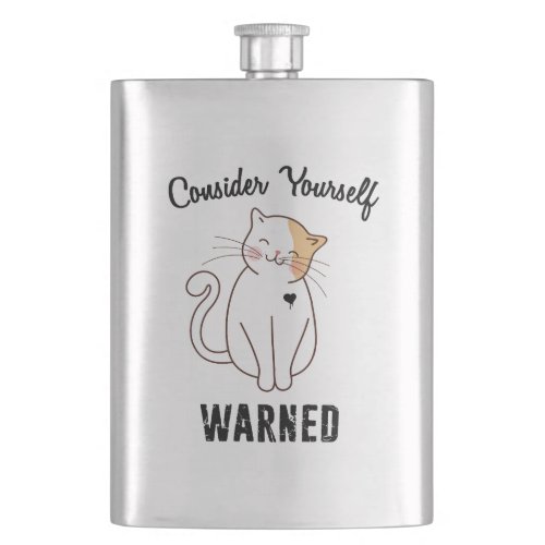 Consider Yourself Warned Evil Cat Flask