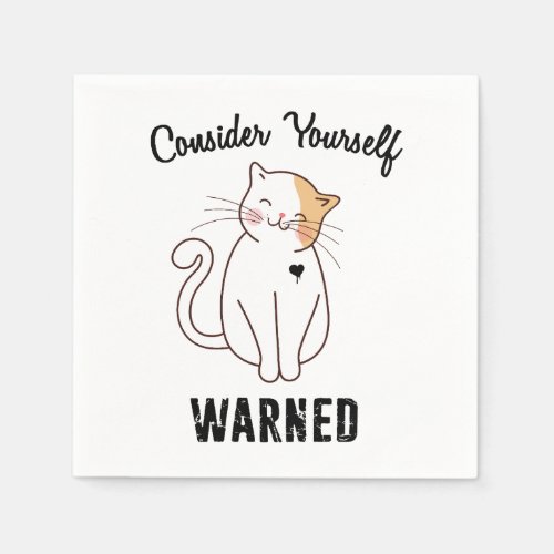 Consider Yourself Warned Evil Cat Napkins