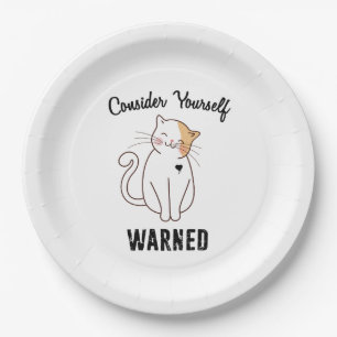 Consider Yourself Warned Evil Cat Paper Plates