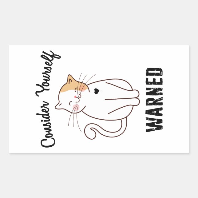 Consider Yourself Warned Evil Cat Rectangular Sticker (Front)