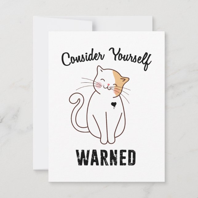 Consider Yourself Warned Evil Cat RSVP Card (Front)