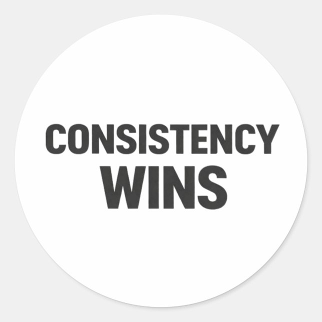 Consistency Wins – Minimal Motivation Sticker (Front)