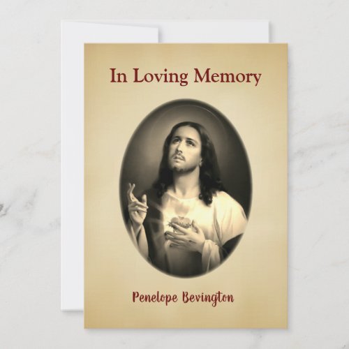 Consolation Christ Catholic Elegant Mourning Card