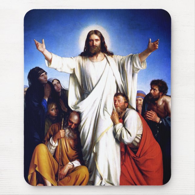 "Consolator" by Carl Bloch. Fine Art Easter Gift  Mouse Pad (Front)