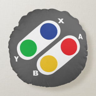 Console Games Controller Round Pillow for Gamer