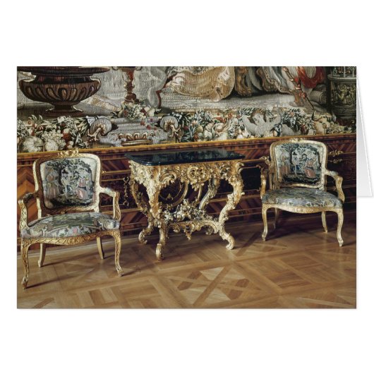 Console table and two armchairs, 1745 cards (Front Horizontal)