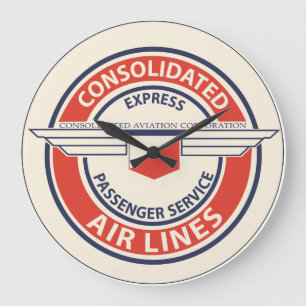 Consolidated Airlines Logo Clocks (LRG or SM)