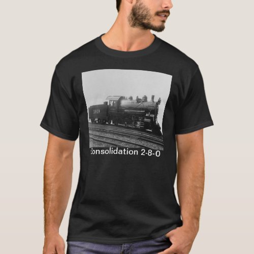 Consolidation 2_8_0 Vintage Steam Engine Train T_Shirt