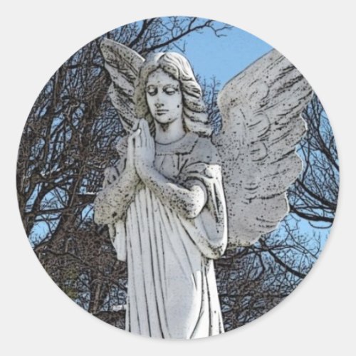 Consoling Angel  Sunshine Classic Round Sticker