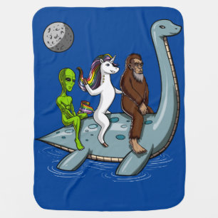 Conspiracy Bigfoot Loch Ness Monster Water Ski Baby Blanket