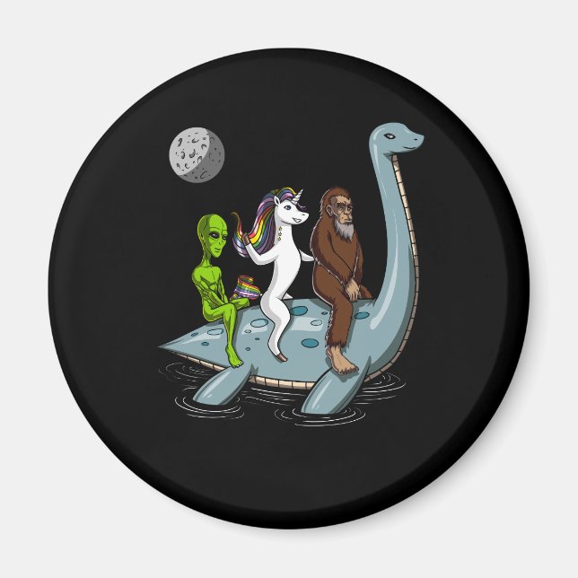 Conspiracy Bigfoot Loch Ness Monster Water Ski Magnet (Front)