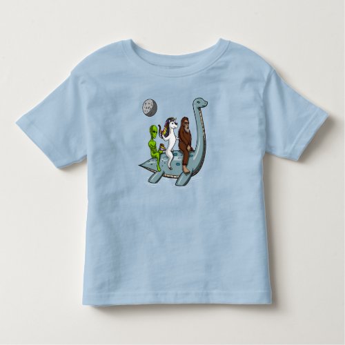 Conspiracy Bigfoot Loch Ness Monster Water Ski Toddler T_shirt