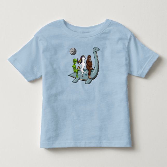 Conspiracy Bigfoot Loch Ness Monster Water Ski Toddler T-shirt (Front)
