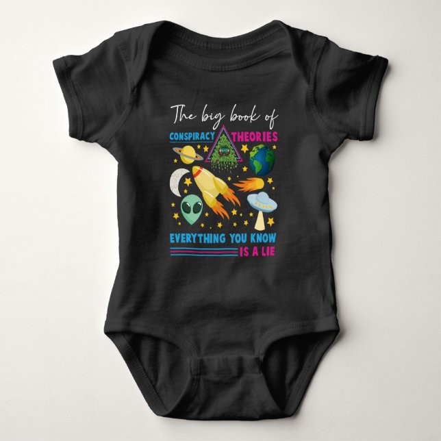 Conspiracy Theorie flat earth UFO Alien Astronomy Baby Bodysuit (Front)