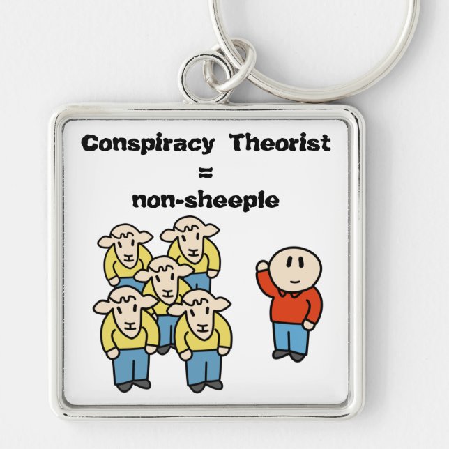Conspiracy Theorist = non-sheeple Keychain (Front)