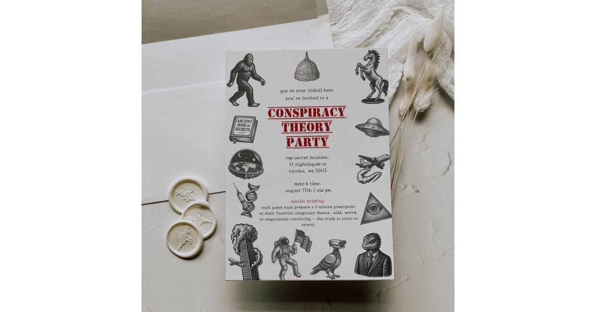 Conspiracy Theory Presentation Party Invitation Zazzle