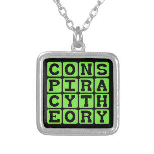 Conspiracy Theory, Tinfoil Hat Explanation Silver Plated Necklace
