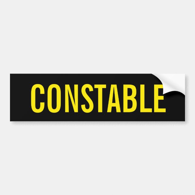 CONSTABLE - Golden Yellow Logo Emblem Bumper Sticker (Front)