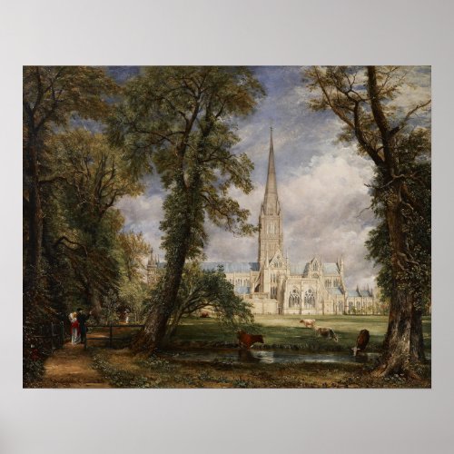 Constable _ Salisbury Cathedral From The Bishops  Poster