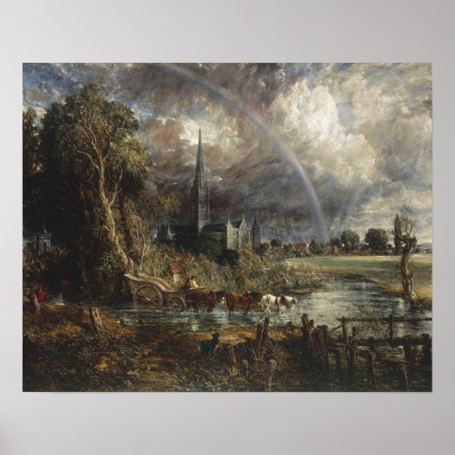 Constable - Salisbury Cathedral From The Meadows Poster (Front)