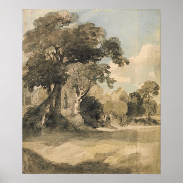 Constable - Trees In A Meadow Poster (Front)