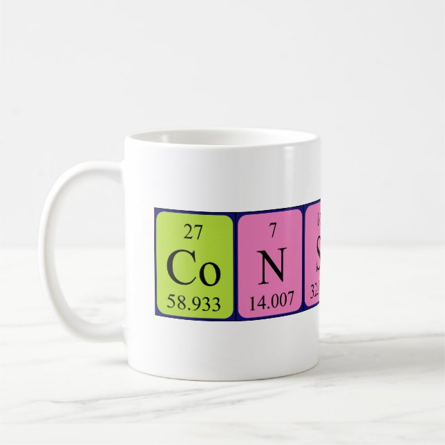 Constance periodic table name mug (Left)