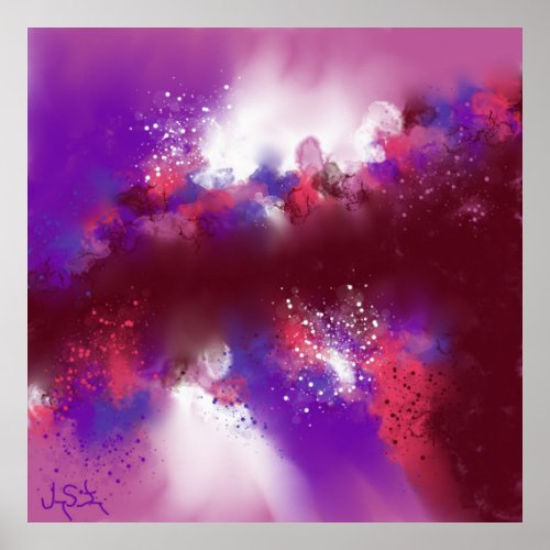 Constant Motion Abstract Red Violet Art Print