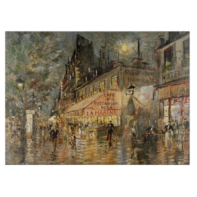 Constantin Korovin: Cafe La Marine, Paris Cutting Board (Front)