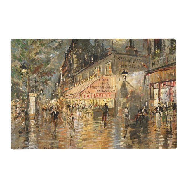 Constantin Korovin: Cafe La Marine, Paris Placemat (Back)