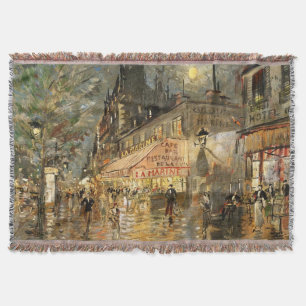 Constantin Korovin: Cafe La Marine, Paris Throw Blanket