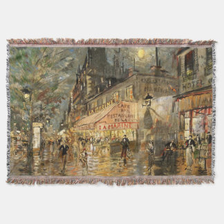 Constantin Korovin: Cafe La Marine, Paris Throw Blanket