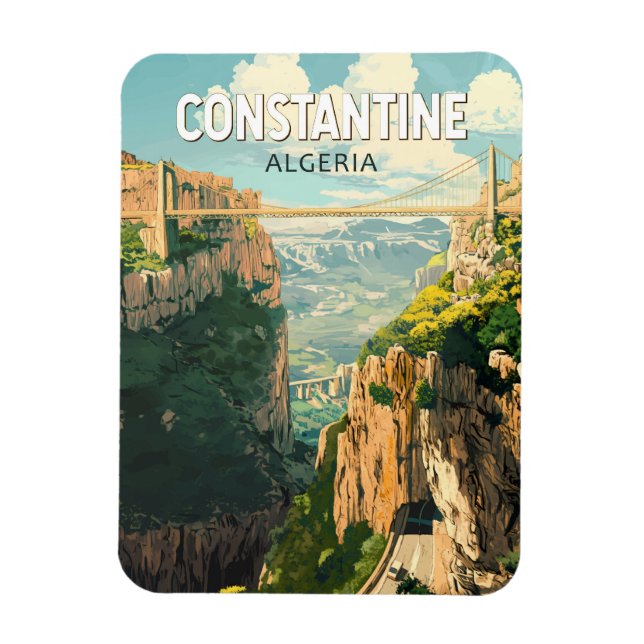 Constantine Algeria Travel Art Vintage Magnet (Vertical)