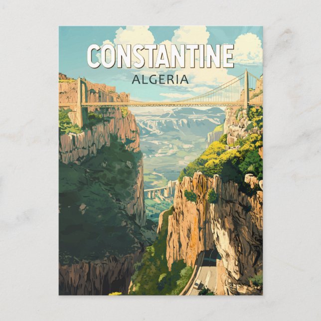 Constantine Algeria Travel Art Vintage Postcard (Front)