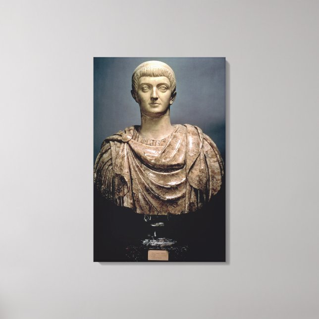 Constantine I (c.274-337) c.350 AD (marble) Canvas Print (Front)