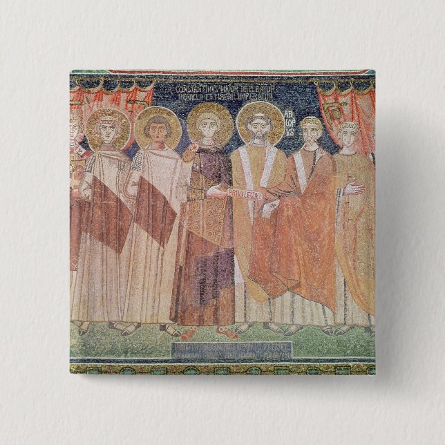 Constantine IV granting Bishop privileges Button (Front)