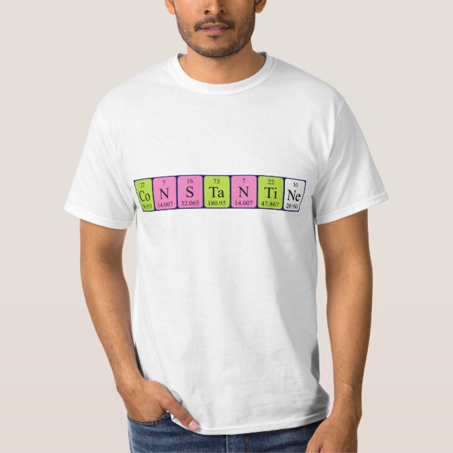 Constantine periodic table name shirt (Front)