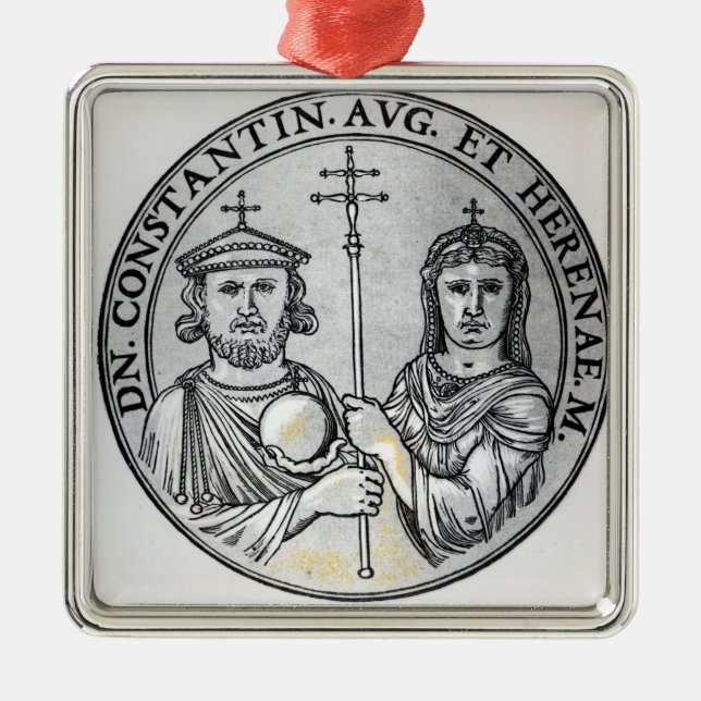Constantine VI  and his Mother Irene Metal Ornament (Front)