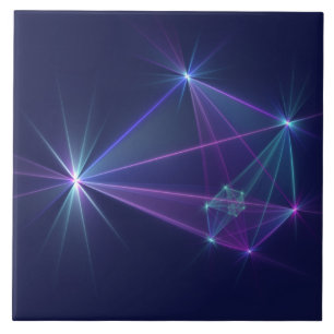 Constellation, Abstract Fantasy Fractal Art Ceramic Tile