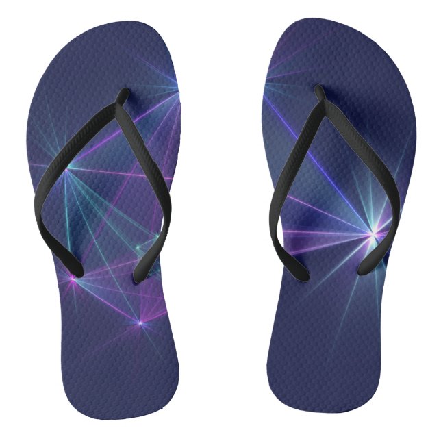 Constellation, Abstract Fantasy Fractal Art Flip Flops (Footbed)